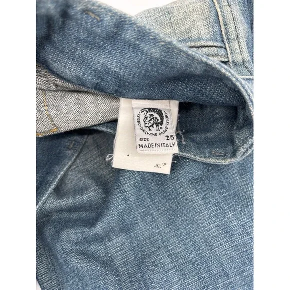 Vintage Diesel Hush Jeans Sz 25 (Meas 26) Made In Italy Bleached Y2K MSRP $475